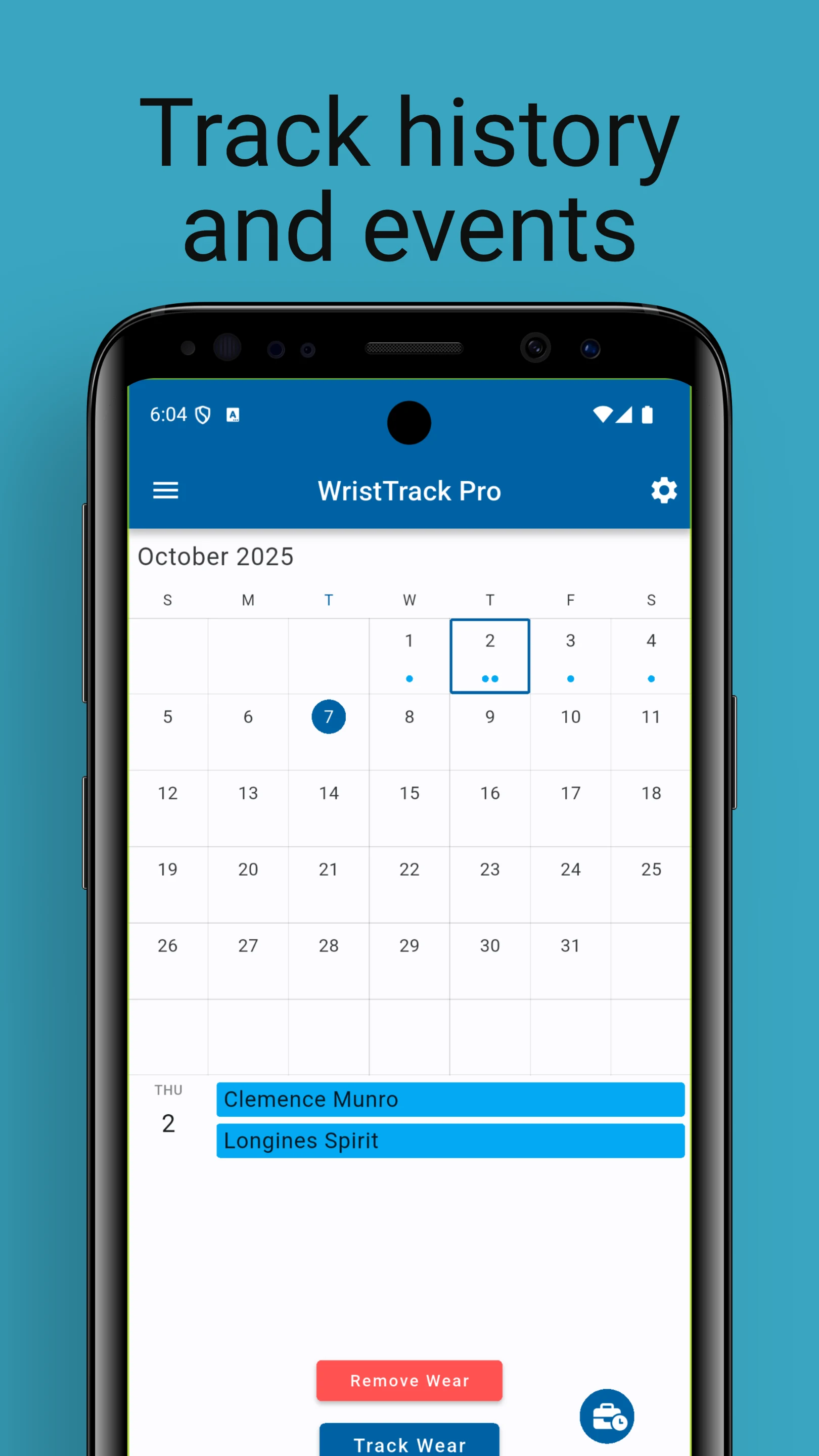 WristTrack screenshot